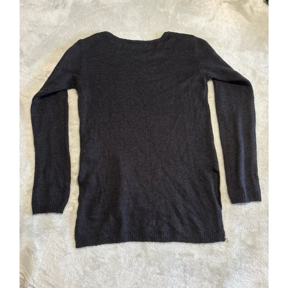 School girls black crewneck sweater long sleeve knit sparkle glitter acrylic